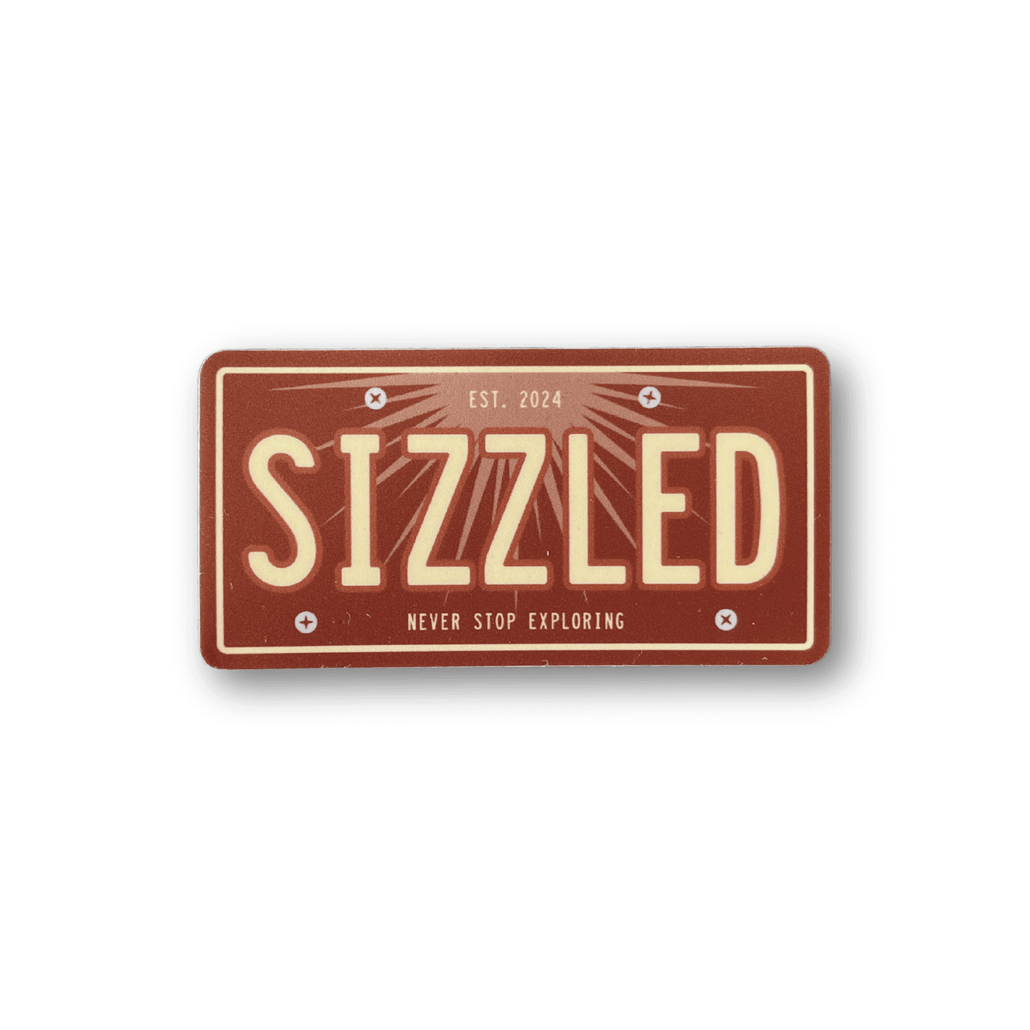 SIZZLED License Plate Sticker