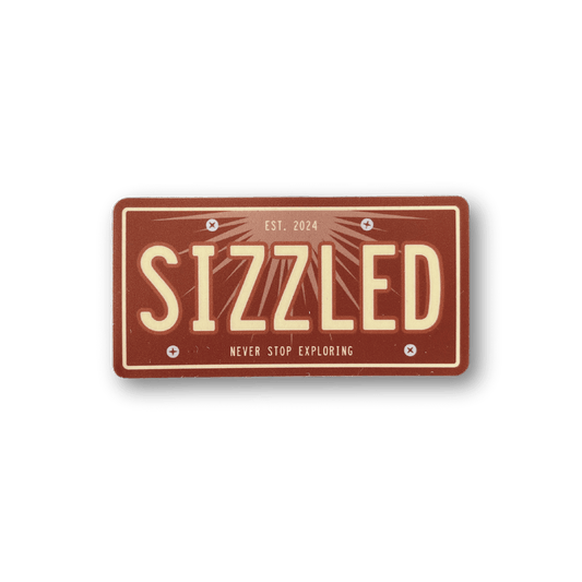 SIZZLED License Plate Sticker